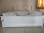 New 72x60 size Teak White Colour Bed With Arpico Spring Mettress