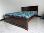 New 72x60 Teak Box Bed With Arpico Hybrid Mattress (Kk5)