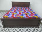 New 72x60 Teak Box Bed With Double Layer Mettress / 1233