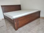 New - 72x72 Teak 3.5 Leg Large Box Bed With Arpico Spring Mettress