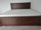New 72x72 Teak 3.5 Leg Large Box Bed With Arpico Spring Mettress (Hhh10)