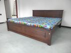 New 72x72 Teak Box Bed With Arpico Hybrid Mattress (U17)