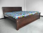 New 72x72 Teak Box Bed With Arpico Hybrid Mattress (Uu27)