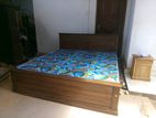 New 72"×75" king size teak bed with Arpico mattress-Li 72