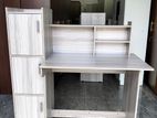 New Ash White Writing Table with Side Cupboard