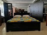new bedroom set cupboard bed dressing table mattress black colour