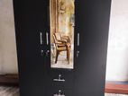 New Black 3 Door Melamine Wardrobes with Mirror