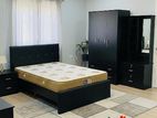 New Black Colour 10 Item Bedroom Furniture Set Divan Bed 3 Door Cupboard