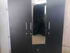 new black colour 3 door cupboard with mirror 6x4 ft wardrobe