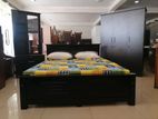 new black colour bedroom set 3 door cupboard bed dressing table AA