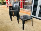 New Black Colour Plastic Chair 6 with Stool