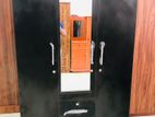 New Black Melamine Wardrobes 3 Door with Mirror
