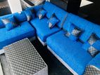 New Blue (L) Sofa Set with Stool Pillow