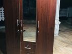 New Brown Colour Melamine Cupboard with Mirror 3 Door