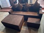 New Brown Modern Sofa Set With Stool pillow .