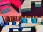 New Budget Fabric Sofa Set With Stool .