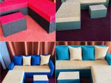 New Budget Fabric Sofa Set With Stool .