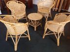 New Cane Varanda 4 Chairs with Stool