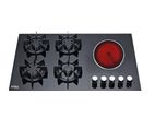 New Euro (Turkey) 4 Burner Tempered Glass Gas Hob + 1 Electric Cooker