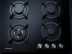 New EUROMAX Turkey 4 Burner Tempered Glass Gas Cooker Hob