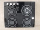 New EUROMAX (Turkey) 4 Burner Tempered Glass Gas Cooker Hob