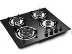 New Evvoli Italy Gas Cooker Hob 4 Burner Tempered Glass Electric