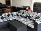 New Fabric L Sofa Set With stool pillow free .