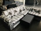 New Fabric L Sofa Set With stool pillow free .