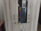 New - Glass 3 Door Melamine Cupboard