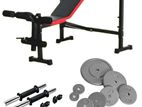 New Heavy Big Bench Dumbbell Set Weight Plate Bar Loaded Home Gym
