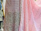New Heavy Mirror Worked Full Length Shalwar Set Pink Color