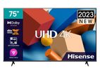 New Hisense 75 inch 4K Smart Google Android UHD TV Bluetooth