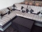 New (L) Fabric Sofa Set with Stool Pillow