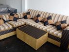 New L Fabric Sofa Set With stool pillow .