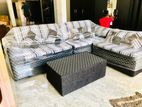 New L Fabric Sofa Set With stool pillow free .