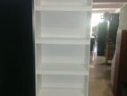 new mdf 6 x 2 ft white / black colour book cupboard shelf