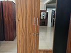 new melamine 2 door cupboard 6*2.5 ft wardrobe mirror