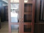 new melamine 2 door glass office cupboard 6 x 2.5 FT