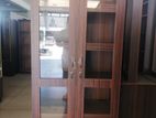 New Melamine 2 Door Glass Office Cupboard 6 X 2.5 Ft