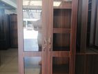 new melamine 2 door glass office cupboard 6 x 2.5 FT