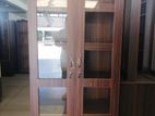 new melamine 2 door glass office cupboard 6 x 2.5 FT L