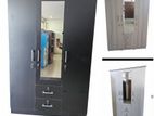 New Melamine 3 Door Ash / Black White Colour Cupboard 6*4 Ft