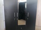 New Melamine 3 Door Black / Ash White Colour Cupboard