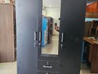 New Melamine 3 Door Black Colour Wardrobe 6*4