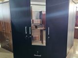New Melamine 3 Door Cupboard Black Colour 6*4 Wardrobe