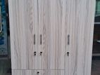 new melamine 3 door long locker ash / black colour cupboard wardrobe