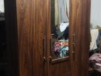 New Melamine 6x4ft 3D Cupboard With Double Drawer Mirror