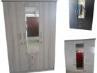 New Melamine Ash / White Black Colour Cupboard 3 Door