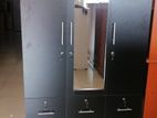 New Melamine Black Colour 3 Door 6 X 4 Ft Cupboard Wardrobe