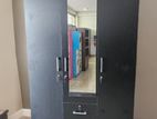 new melamine black colour 3 door cupboard 6*4 ft wardrobe